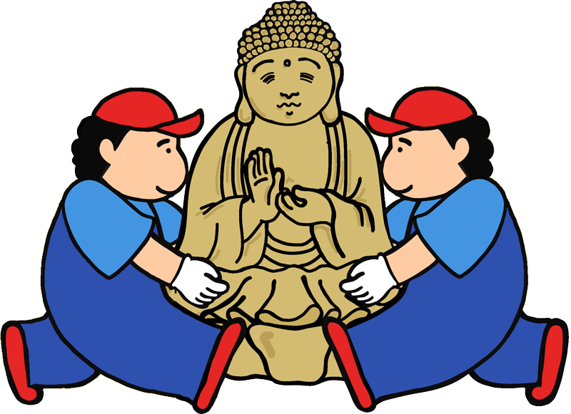 仏像を運ぶ人